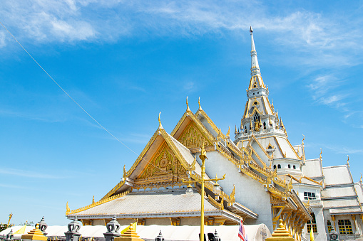 Roof of Thai temple at Wat Sothon Wararam Worawihan in Thailand.