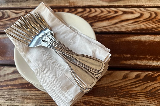 knife fork spoon service on table