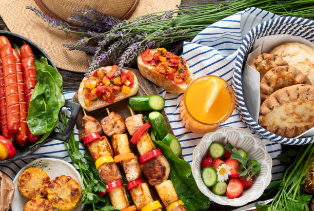 istock Summer BBQ or picnic food concept. 1557264685