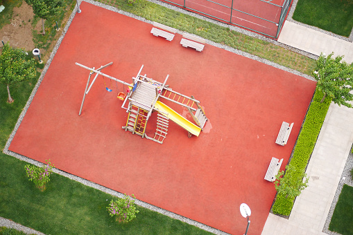 empty Colorful playground at local park .