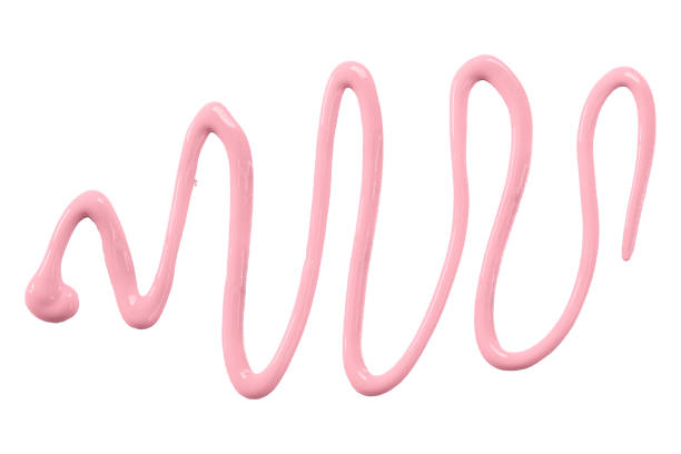 istock Pink watercolor drop zigzag isolated on white background. 1557266713