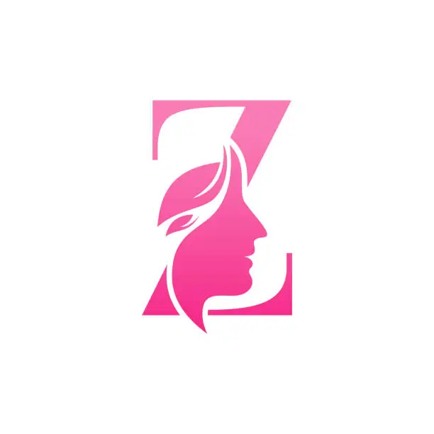 Vector illustration of Initial Z face beauty logo design templates
