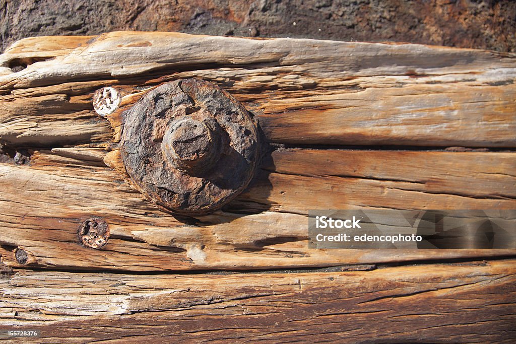 Rusty parafuso e Parafuso de Porca em barco - Royalty-free Apodrecer Foto de stock