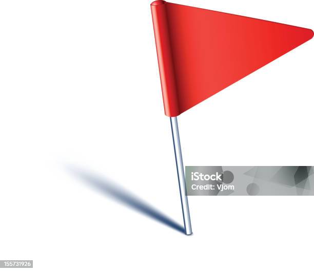 Triângulo Bandeira Pino - Arte vetorial de stock e mais imagens de Introduzir PIN - Introduzir PIN, Vermelho, Alfinetar