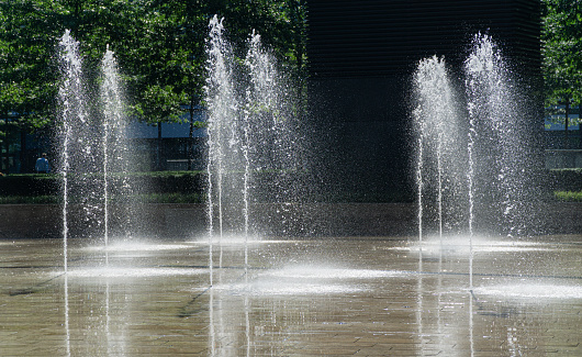 Fountains on a small square