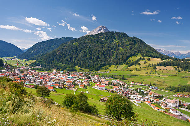 istock Village In Austrian Mountain Landscape 155735332