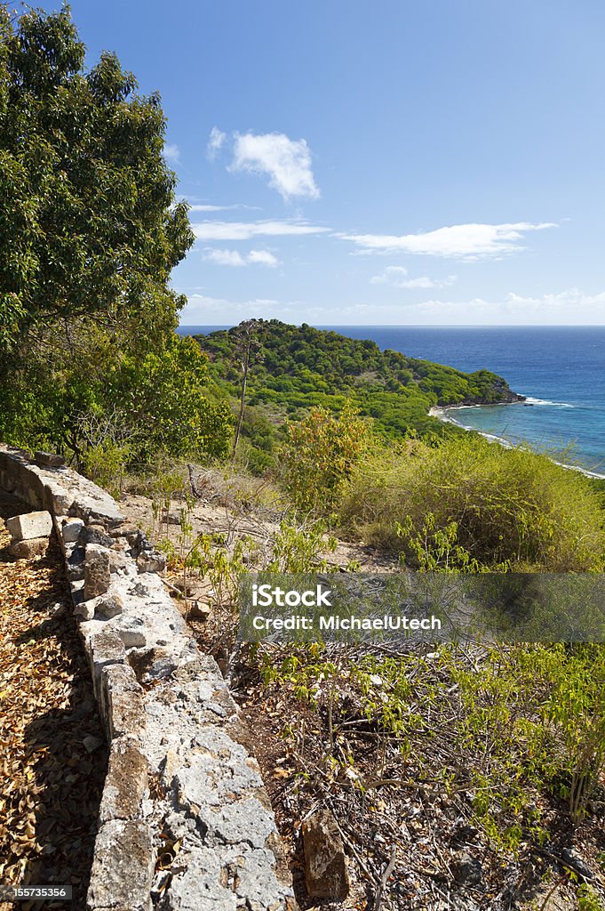 Old Fort parete con vista sul Mar dei Caraibi - Foto stock royalty-free di Acqua