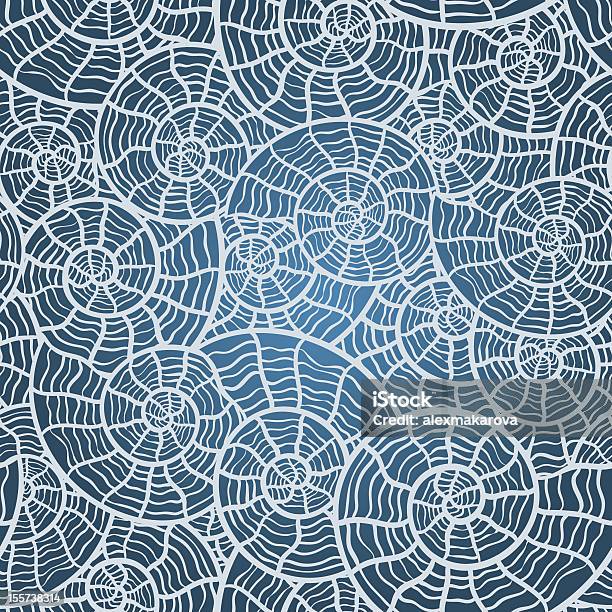 Seamless Pattern With Blue Sea Shells Stock Illustration - Download Image Now - Abstract, Animal Markings, Animal Shell