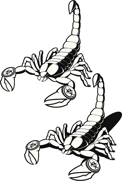 Vector illustration of vector scorpion B&W