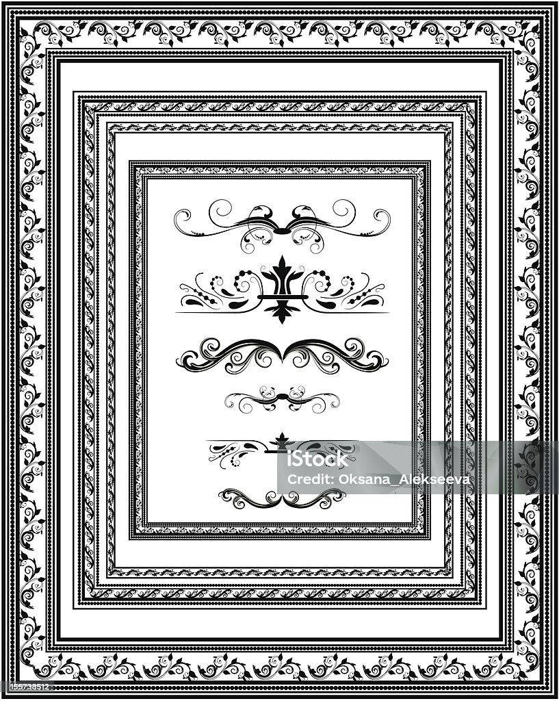 set of vintage frames для дипломы - Векторная графика Абстрактный роялти-фри