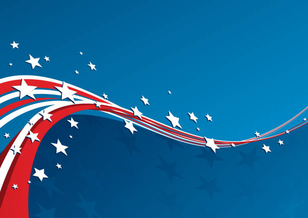 ilustraciones, imágenes clip art, dibujos animados e iconos de stock de fondo patriótico - backgrounds fourth of july star shape national holiday