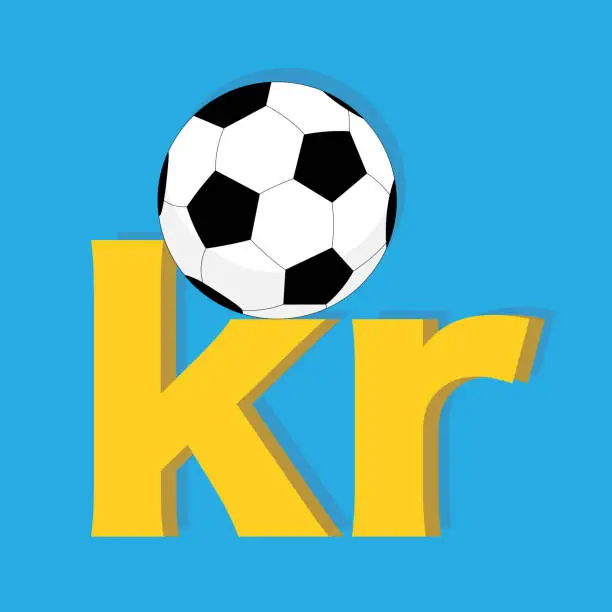 Vector illustration of Krona in football