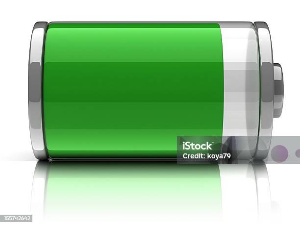 Full Baterry 3d Icon Stock Photo - Download Image Now - Three Dimensional, Alkaline, Battery