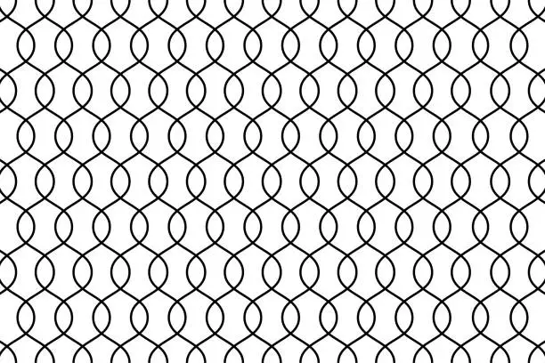 Vector illustration of Chain link fence. Seamless pattern. Vector illustration. stock image.