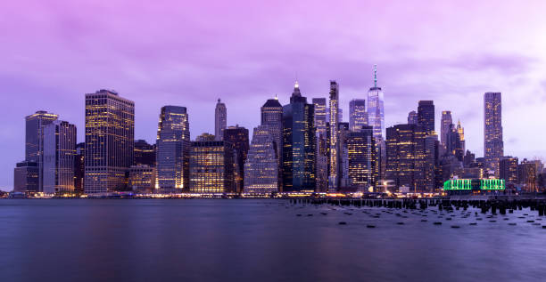 istock Manhattan skyline in New York at night 1557429725