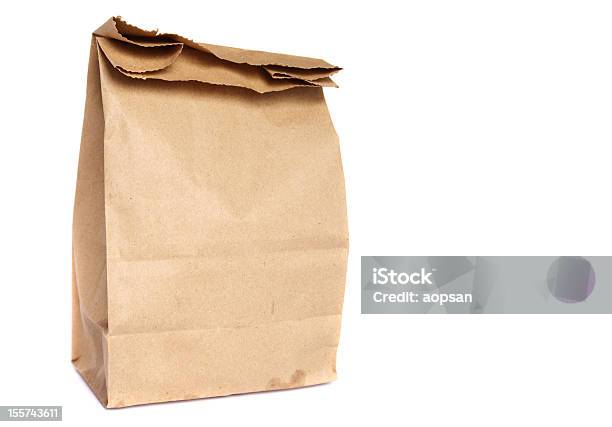 Brown Vintage Paper Bag With Black Sticker Stock Photo - Download Image Now  - Bag, Breakfast, Caffeine - iStock