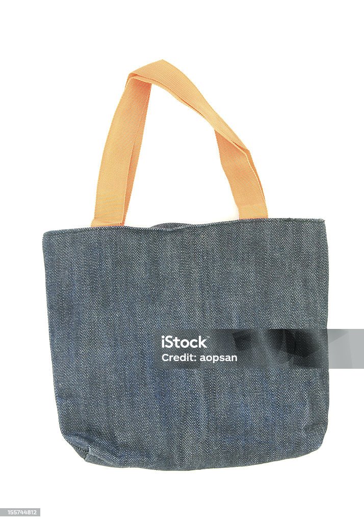 blue shopping fabric bag isolated on white Bag Stock Photo