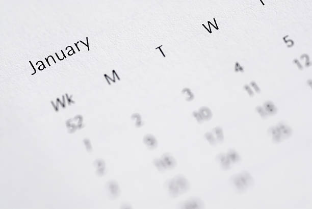 istock Month view of January in Diary. 155744894