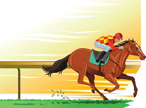 Vector illustration of Horse Racing