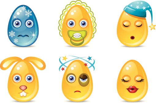 Easter gold egg emoticons set 3