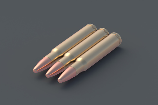 돌격 소총 총알 줄 3d 렌더링 3차원 형태에 대한 스톡 사진 및 기타 이미지 - 3차원 형태, 군사, 권위 - iStock