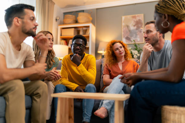 istock Mature man gives opinion during meeting 1557455441