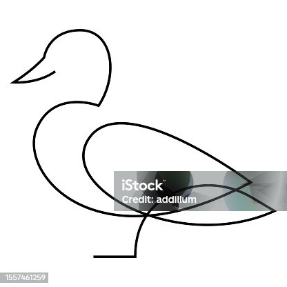 istock One line duck design silhouette. Hand drawn minimalism style vector illustration. 1557461259