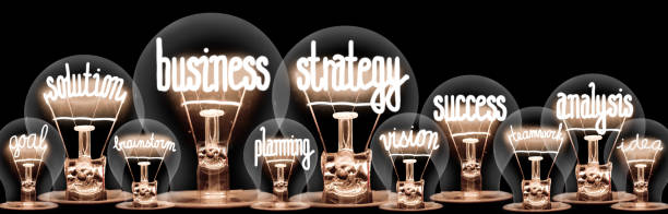 istock Light Bulbs with Business Strategy Concept 1557469269