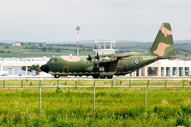 istock Army aircraft parked in an airport 155749152