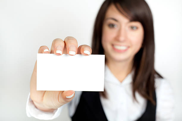 istock Blank business card in a hand 155750585
