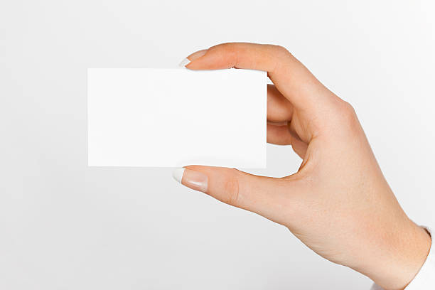 istock Blank business card in a hand 155750602