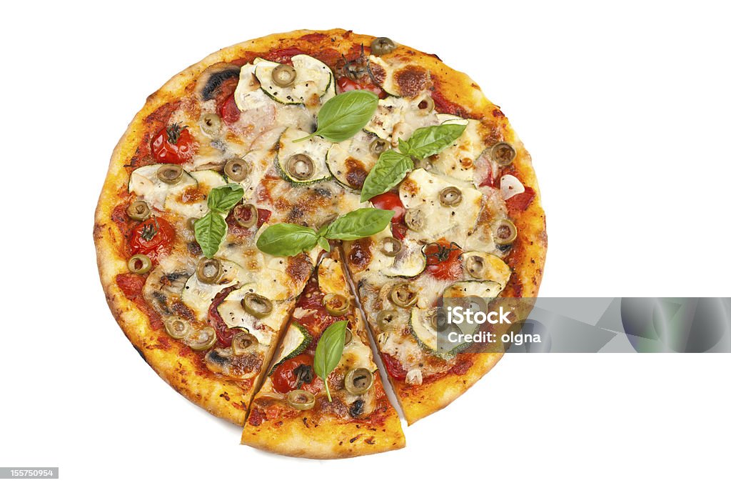 Sabrosos pizza vegetariana - Foto de stock de Pizza vegetariana libre de derechos