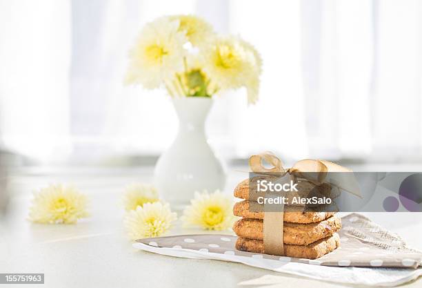 맛있는 쿠키 냅킨 0명에 대한 스톡 사진 및 기타 이미지 - 0명, 갈색, 꽃 한송이