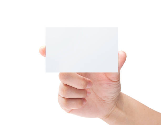 istock human hand holding Business Card 155758020