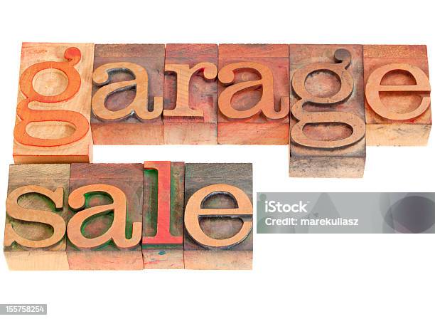 Garage Vendita In Rilievografia Tipo - Fotografie stock e altre immagini di Blocco da stampa - Blocco da stampa, Carattere tipografico, Composizione orizzontale