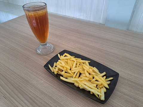 French Fries And Tea Iced Drinks - Restaurant Menu