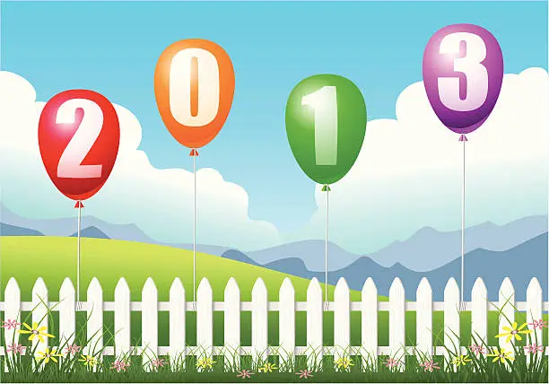 Vector illustration of Colorful Christmas 2013 Balloons