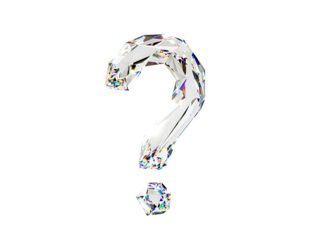 Symbols made of natural transparent diamond-like material. 3d illustration of glass alphabet isolated on white background