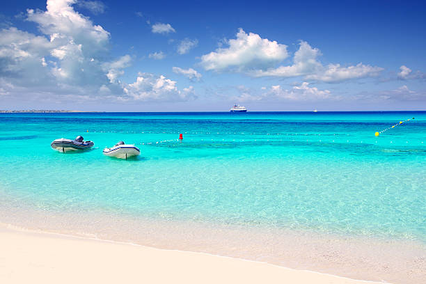 Illetas illetes tropical beach in Mediterranean with turquoise color a real paradise Formentera island