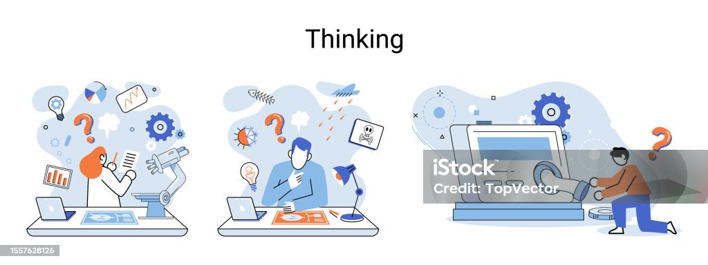 Thingking A Problem Problem Solving Concept Man Wondering Or Thinking Planning Or Pondering ...