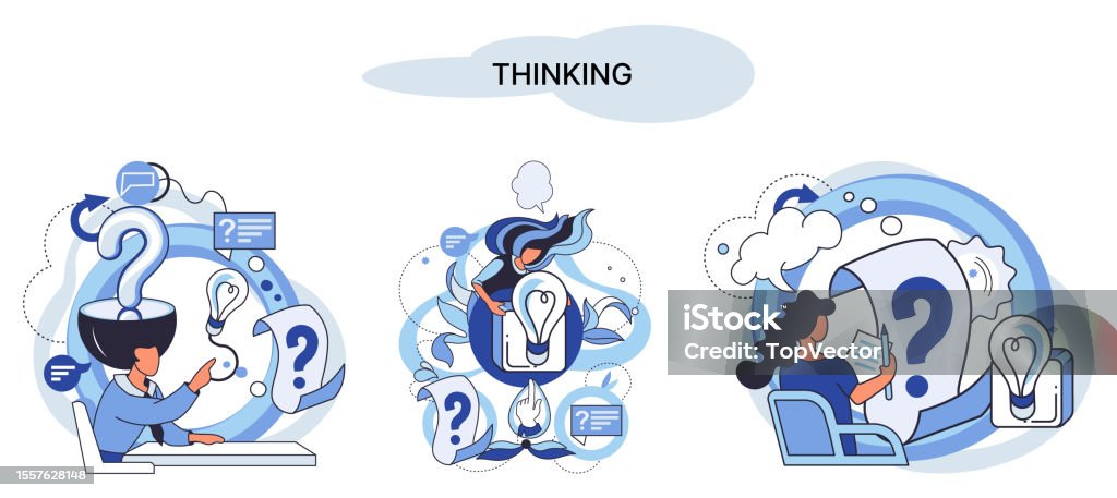 Thingking A Problem Problem Solving Concept Woman Wondering Or Thinking Planning Or ...