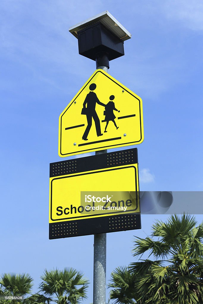 Escola sinal de zona - Royalty-free Amarelo Foto de stock