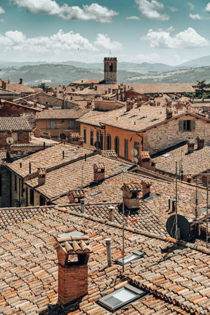 Gubbio Luftaufnahme des Daches – Foto