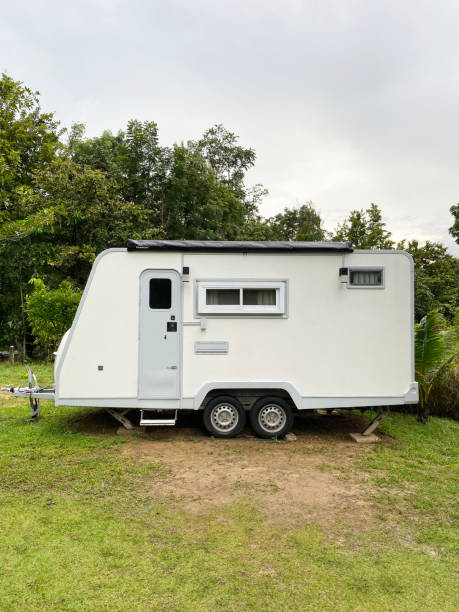 istock A camper van parking in the garden. 1557667999