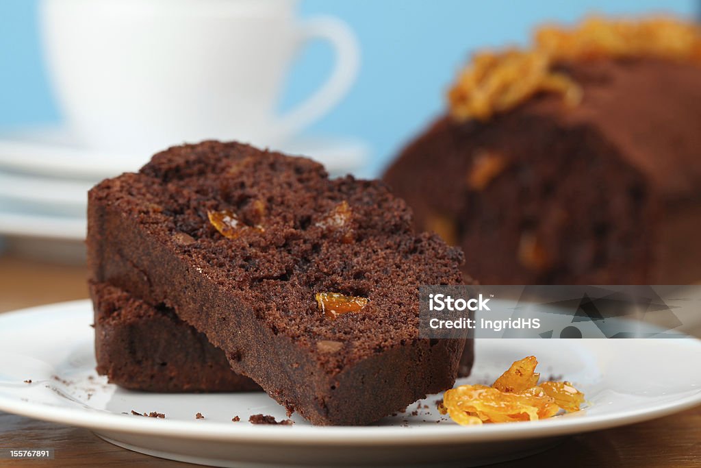 Torta al cioccolato glassata con orange peel - Foto stock royalty-free di Arancia