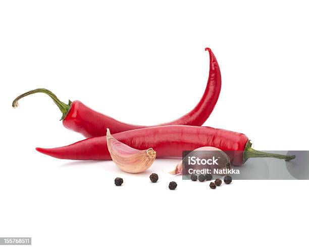 Pimenta E Especiarias - Fotografias de stock e mais imagens de Alho - Alho, Alimentação Saudável, Branco