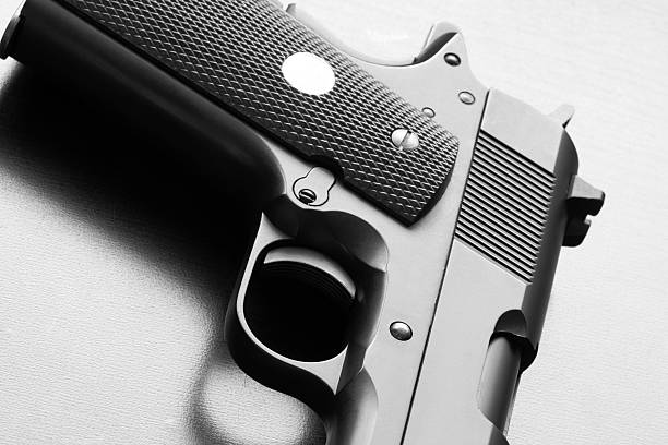 istock Part of .45 caliber pistol. 155770524
