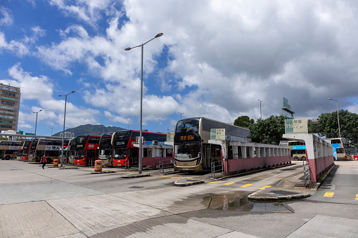 2023 July 4 Hong Kong,Kwun Tong Ferry Pier Bus Terminus ,Reconstruction of the bus terminal begins.
