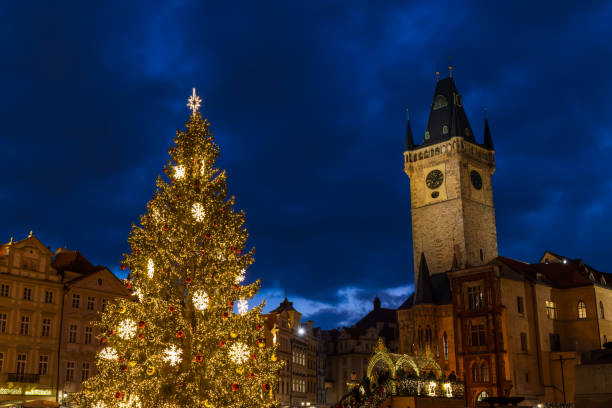 istock Old Town Square at Christmas time, Prague, Czech Republic 1557755762