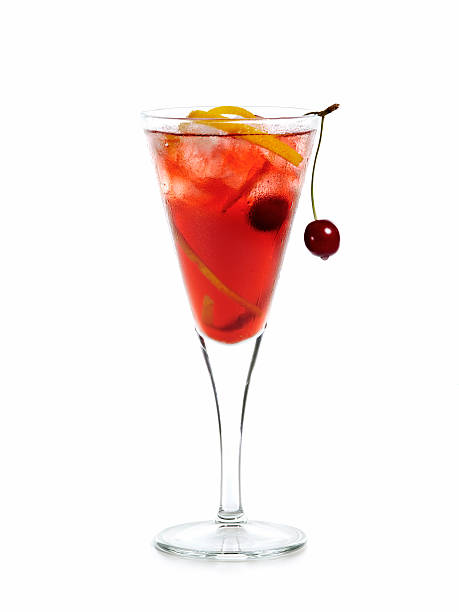 cherry cocktail - fruit liqueur stock-fotos und bilder